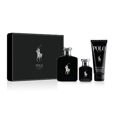 Set Perfume Polo Black Edt 125Ml + 40Ml + After Shave Gel 100Ml Ralph Lauren